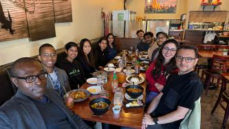 Hervey-Jumper lab at dinner